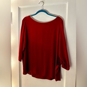 LOFT red mixed media top